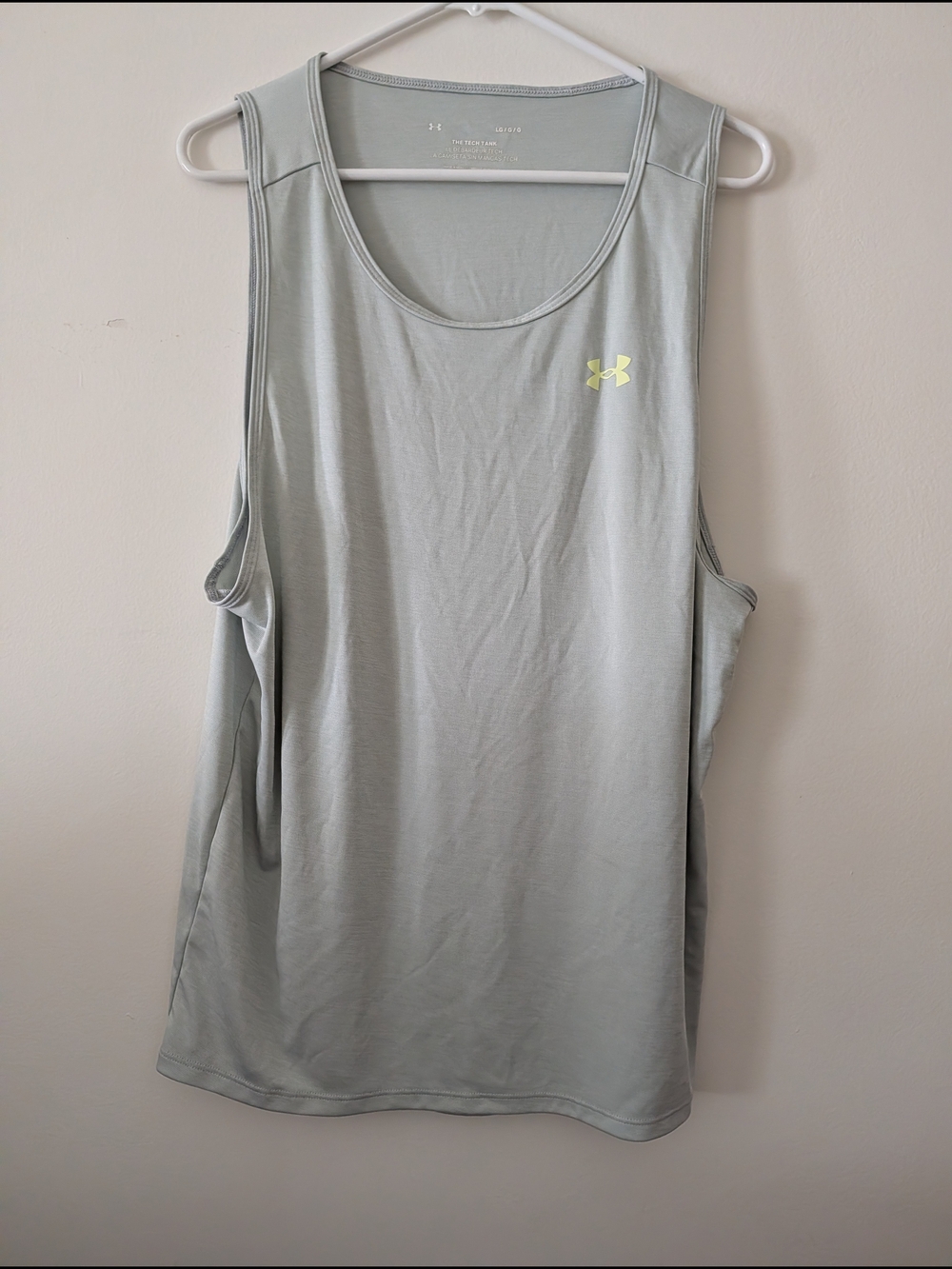 Under Armour Men's Grey Athletic Tank with Neon Logo